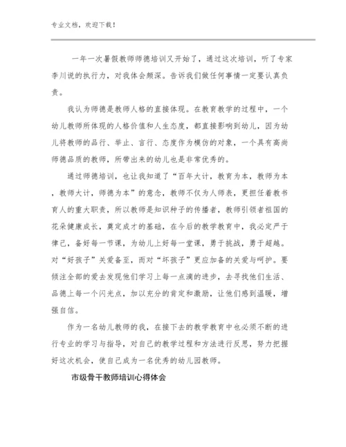 最新市级骨干教师培训心得体会例文12篇.docx