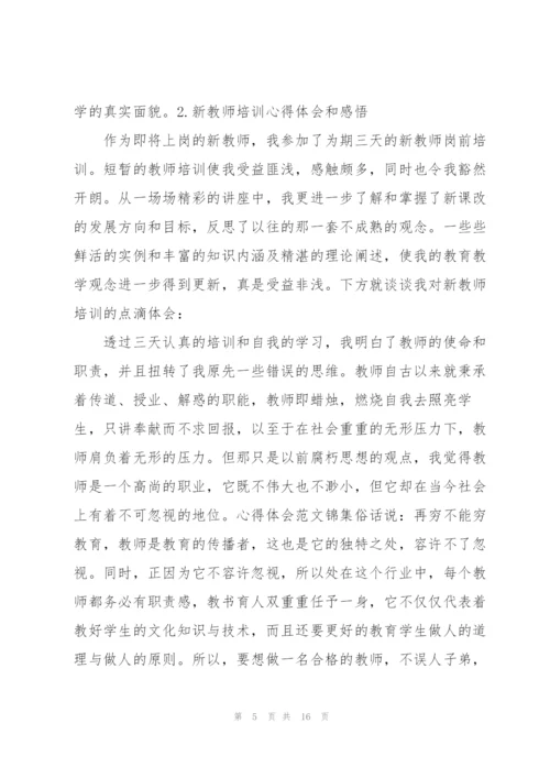 新教师培训心得体会和感悟2000字【10篇】.docx