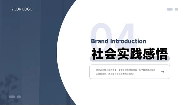蓝色稳重简约社会实践报告PPT模板
