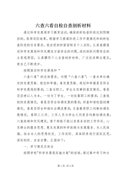 六查六看自检自查剖析材料 (2).docx