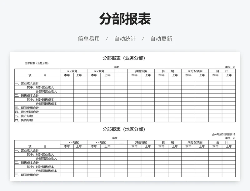 分部报表