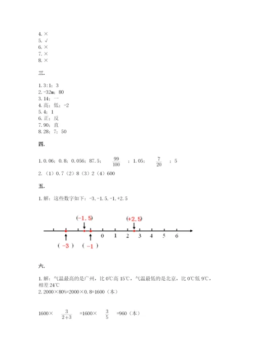 青岛版六年级数学下册期末测试题带答案（研优卷）.docx