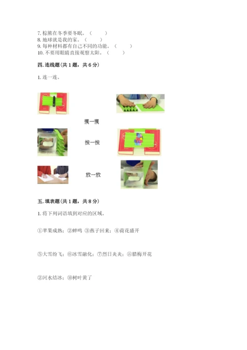 教科版二年级上册科学期末考试试卷及参考答案（完整版）.docx