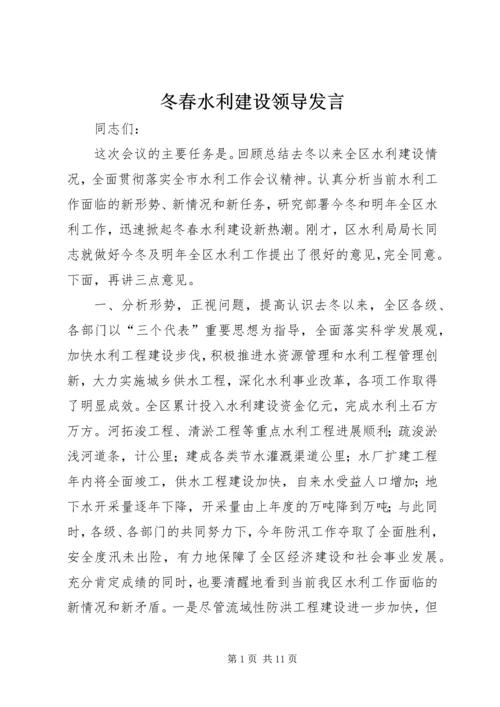 冬春水利建设领导发言.docx