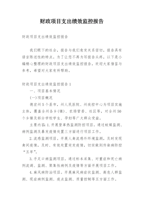 财政项目支出绩效监控报告.docx