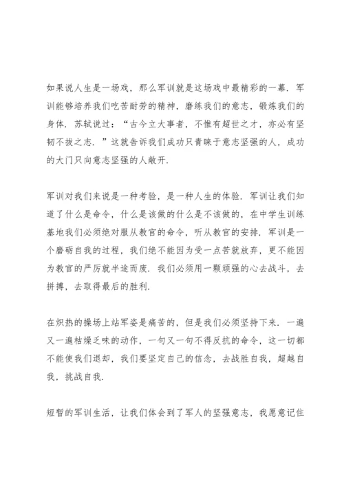 初中第三天军训心得范文.docx