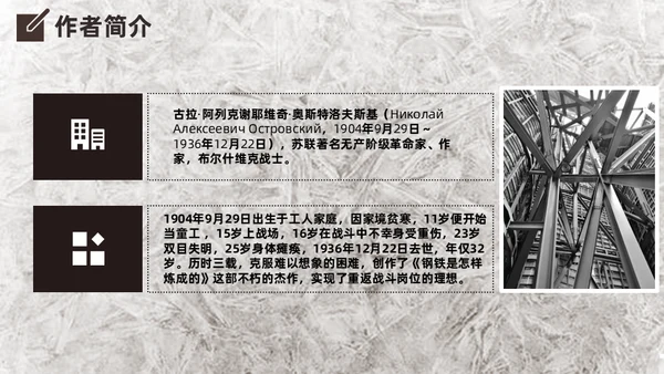 钢铁是怎么炼成的知识点梳理通用PPT模版