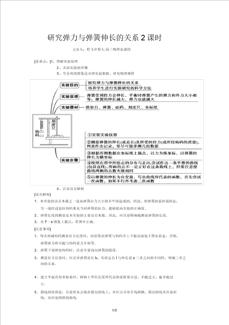 实验探究弹力与弹簧伸长量的关系