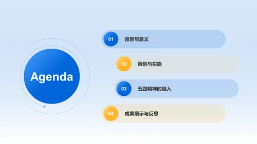 蓝色插画风弘扬五四精神五四青年节PPT模板