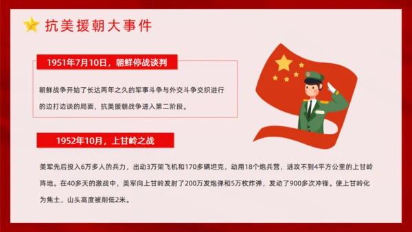 抗美援朝纪念日通用PPT模板