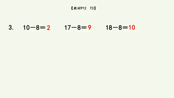 2.2  十几减8（课件）(共10张PPT)2024-2025学年人教版一年级数学下册