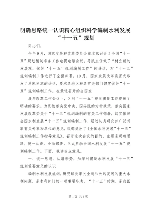 明确思路统一认识精心组织科学编制水利发展“十一五”规划 (2).docx