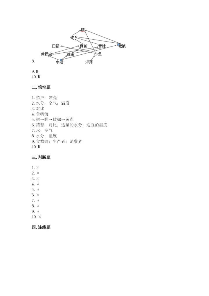 教科版科学五年级下册第一单元《生物与环境》测试卷精品【典型题】.docx