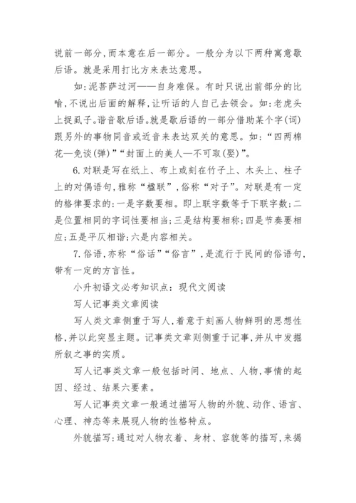 小学六年级语文小升初必考知识点.docx