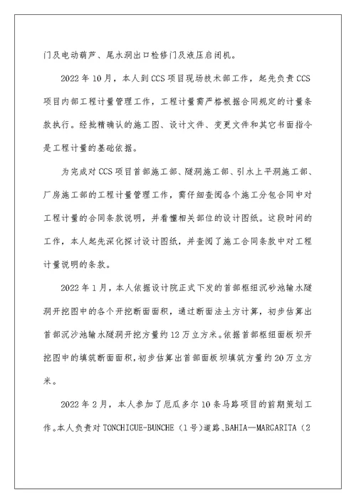 工程师职称评定 专业技术工作总结