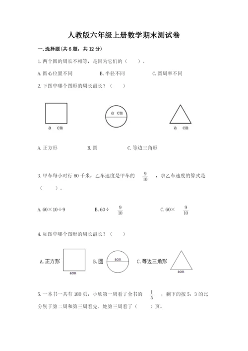 人教版六年级上册数学期末测试卷【各地真题】.docx