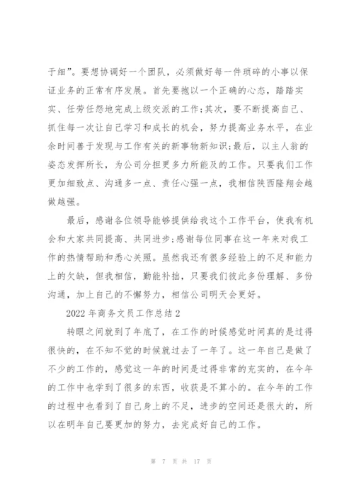 2022年商务文员工作总结5篇.docx