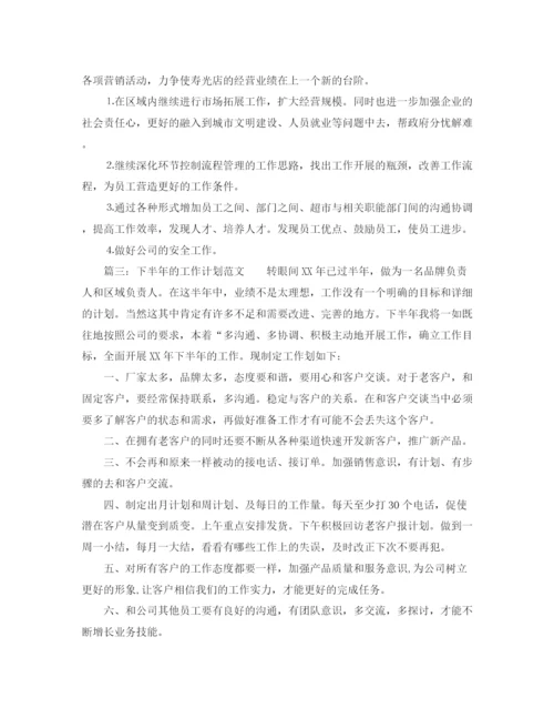 精编之下半年的工作计划范文.docx