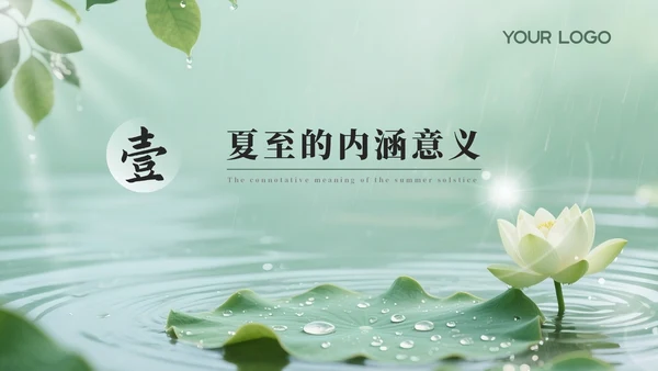 绿色夏至节气介绍通用PPT模板