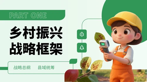 绿色3D立体风乡村振兴宣传PPT