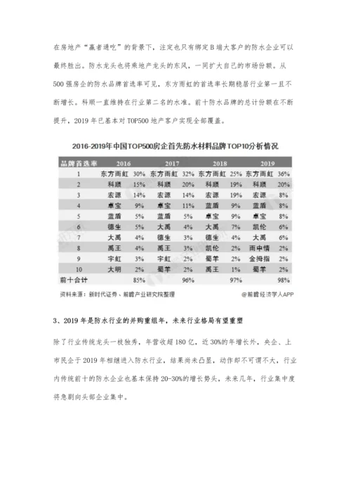 中国建筑防水材料行业竞争格局及发展前景分析-兼并重组将有望重塑市场格局.docx