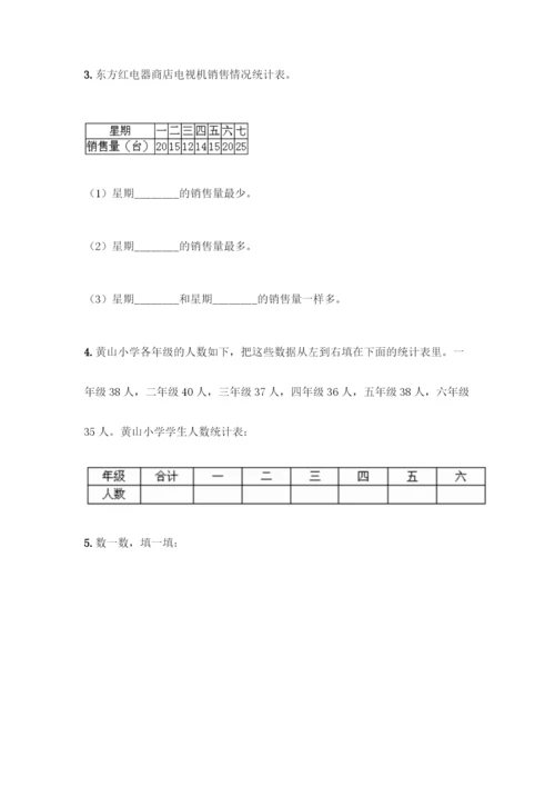 人教版二年级下册数学第一单元-数据收集整理-测试卷附答案【黄金题型】.docx