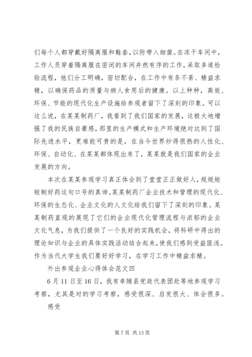 外出参观企业心得体会多篇.docx