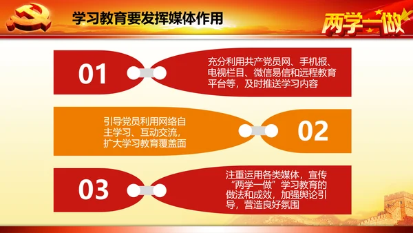 开展落实两学一做学习教育PPT模板