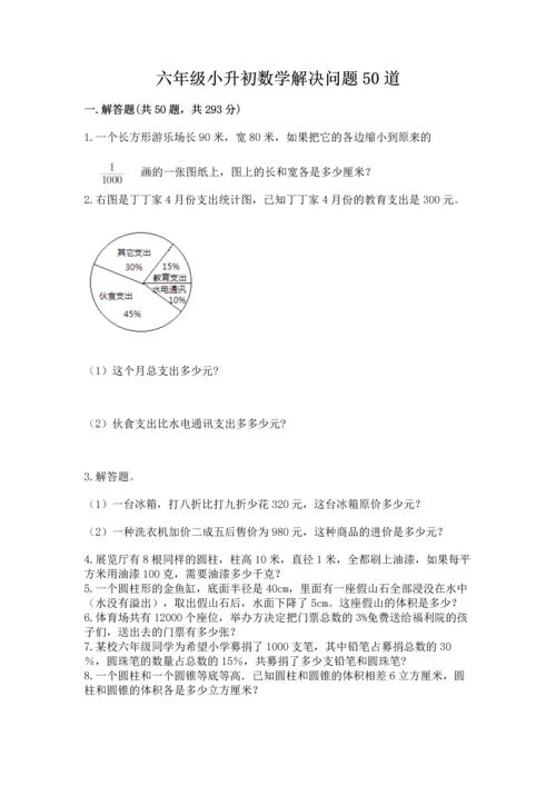 六年级小升初数学解决问题50道精品（典型题）.docx