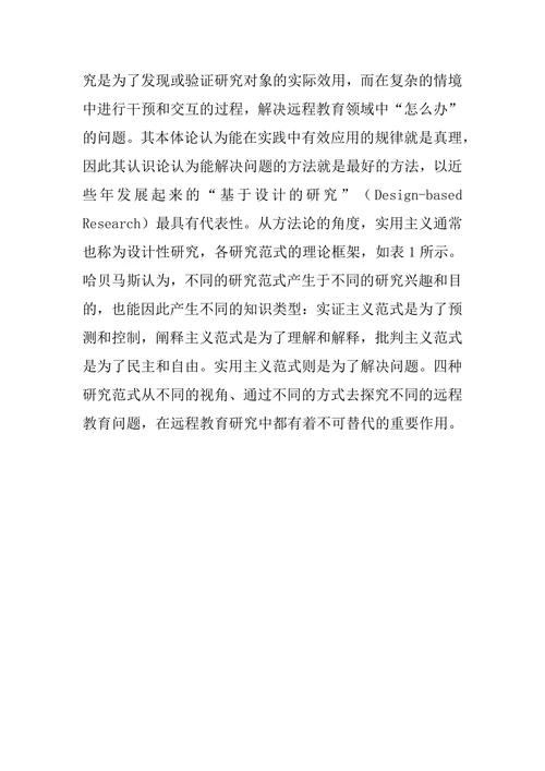 远程教育学术期刊论文研究范式的元分析