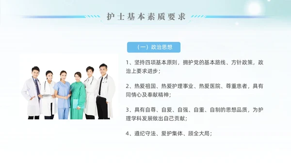 科技风蓝色护士行为规范护士职业道德护理学培训PPT课件