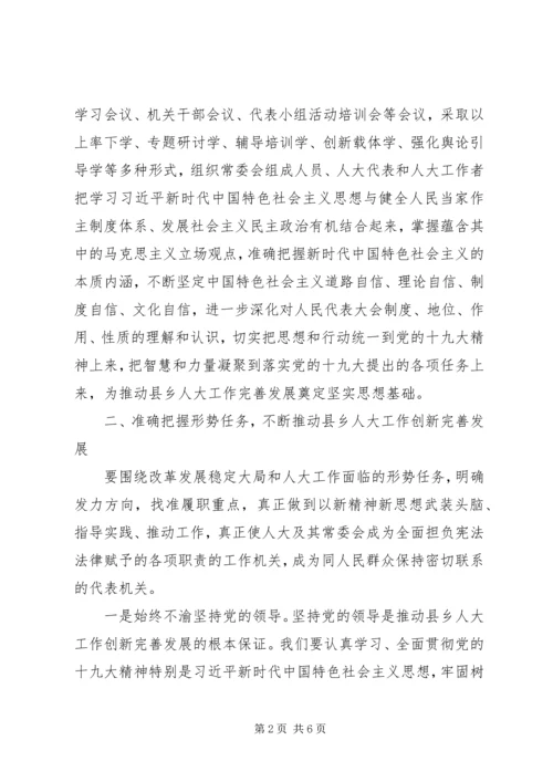 以党的十九大精神为指引推动地方人大工作创新发展.docx