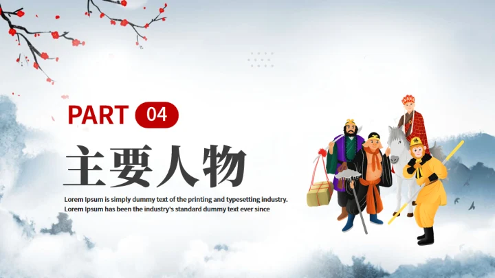 《西游记》中小学生阅读指导通用PPT模板