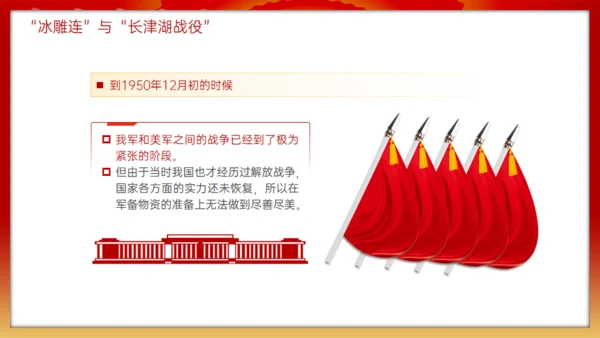 抗美援朝冰雕连的故事，红色党政风通用PPT模板