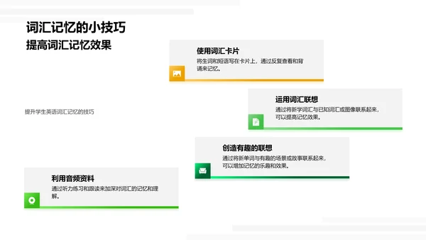 英语词汇学习讲座PPT模板