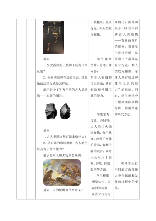 4.1.1人类的起源和发展 教学设计