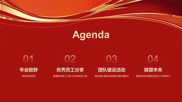 红色喜庆风年会表彰PPT模板