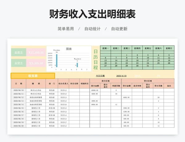 财务收入支出明细表