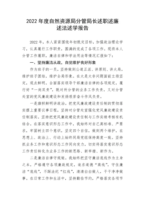 【述职述廉】2022年度自然资源局分管局长述职述廉述法述学报告.docx