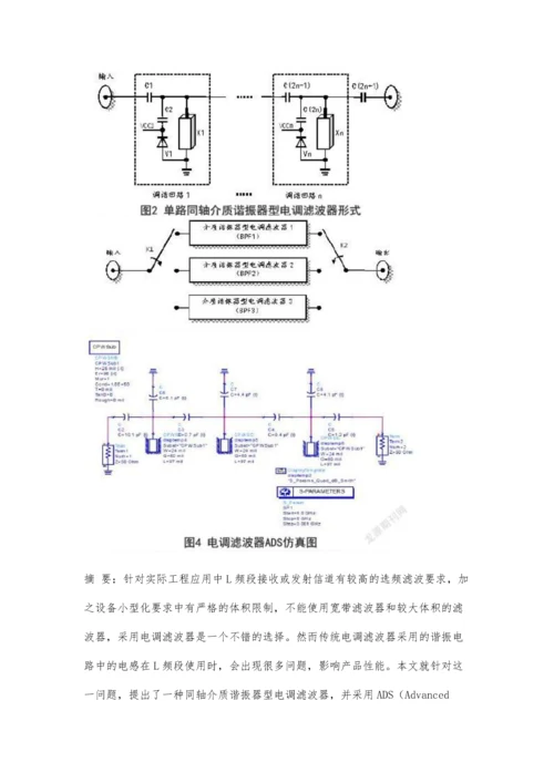 一款基于ADS仿真软件设计的L频段同轴介质谐振器型电调滤波器.docx