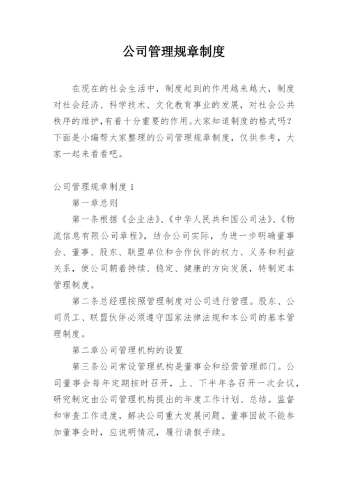 公司管理规章制度.docx