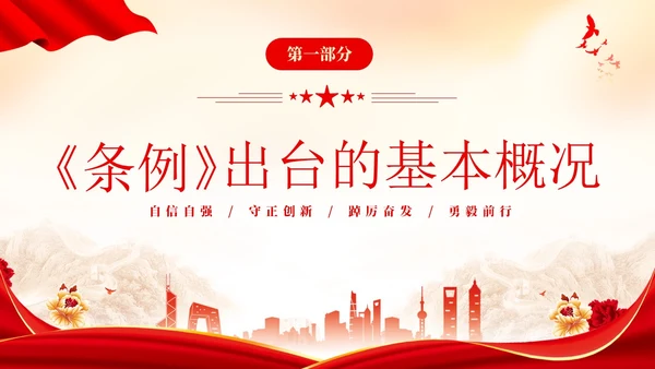 红色简约党建党课党支部工作条例学习PPT