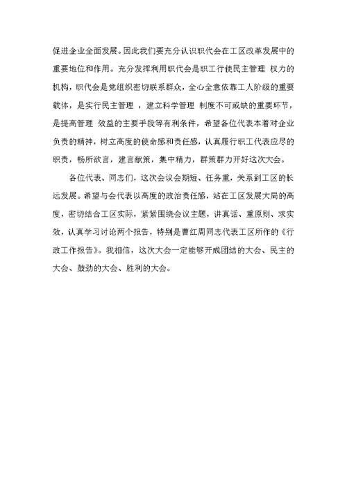 20xx年职代会的开幕词 (共2页)