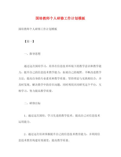 精编之国培教师个人研修工作计划模板.docx