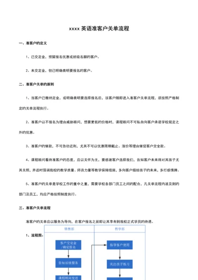 少儿英语培训学校准客户关单流程.docx