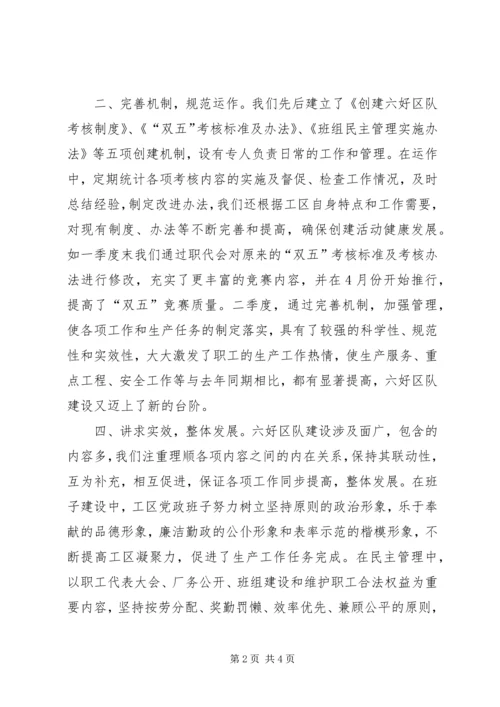 关于六好区队先进单位的申报材料事迹.docx