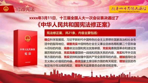 庆祝新中国改革开放四十周年PPT党课课件