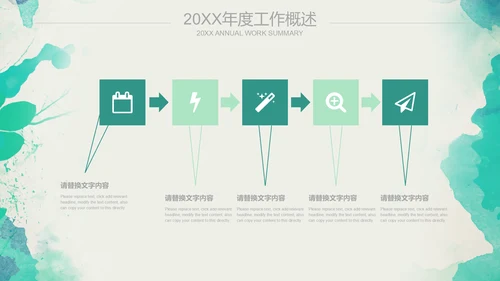 绿色水墨商务报告通用PPT模板