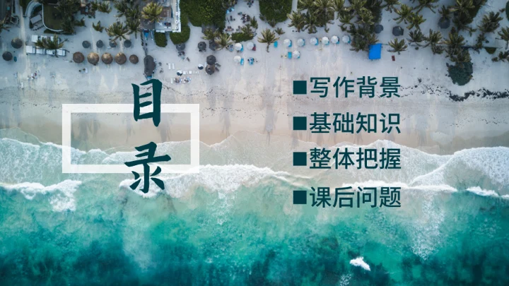 咬文嚼字海岸线文学通用PPT模板