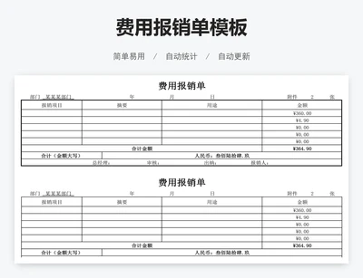 费用报销单模板